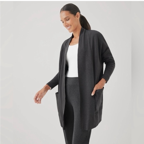 Pact Sweaters - Pact Organic Cotton Airplane Cardigan size large XL Minimalist Travel Athleisure